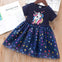 JF Navy Blue Unicorn Fancy Frock FD6076B